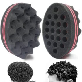 Éponge Boucle Cheveux Afro – Brosse Twist Double Face pour Boucles et Twists Définis