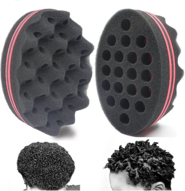 Éponge Boucle Cheveux Afro – Brosse Twist Double Face pour Boucles et Twists Définis