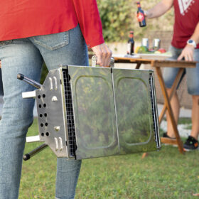 Barbecue au Charbon de Bois Pliable en Acier Inoxydable inoxydable (Reconditionné A) – Image 17