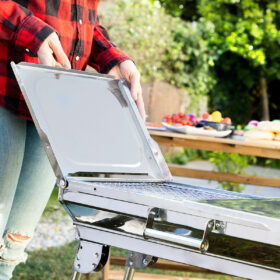 Barbecue au Charbon de Bois Pliable en Acier Inoxydable inoxydable (Reconditionné A) – Image 26