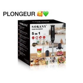 Mixeur Plongeur 5 en 1 – Technologie PRO, 4 Lames en Titane, Accessoires Inclus