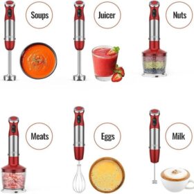 Mixeur Plongeur 5 en 1 – Technologie PRO, 4 Lames en Titane, Accessoires Inclus – Image 4
