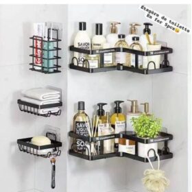 Ensemble de Rangement Salle de Bain (5 Pièces) – Organisation & Élégance Sans Perçage