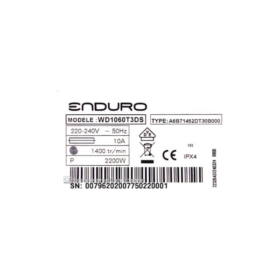 Machine à laver Enduro WD1060T3 - 10kg/6kg Lavante-séchante A – Image 4