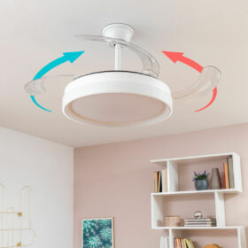 Ventilateur de Plafond avec Lumière LED et 4 Pales Rétractables InnovaGoods Bois 72 W Ø49-104 cm (Reconditionné B) – Image 6