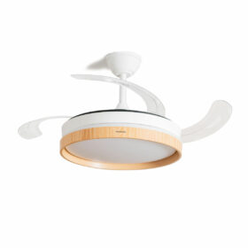 Ventilateur de Plafond avec Lumière LED et 4 Pales Rétractables InnovaGoods Bois 72 W Ø49-104 cm (Reconditionné B) – Image 4