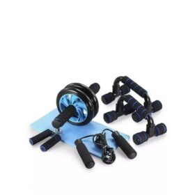 Kit Fitness 3 en 1 – Roue Abdominale, Poignées Push-Up et Corde à Sauter – Entraînement Complet à Domicile