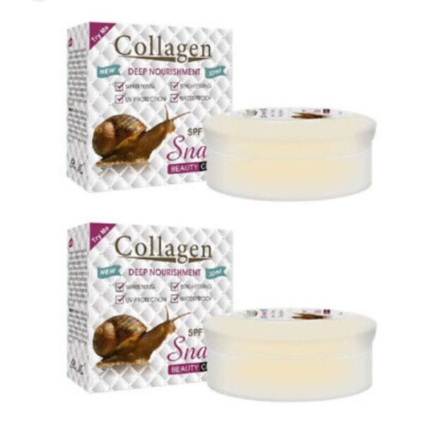 Crème Visage au Collagène 80g – Lot de 2 | Éclaircissante, Hydratante, Anti-Âge & Anti-Acné