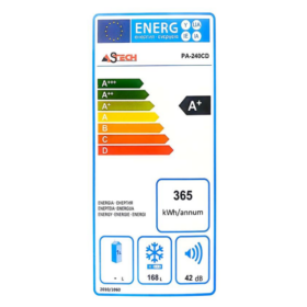 Congélateur Vertical ASTECH PA240S- 240L-8T(Plaque alu) – Image 3