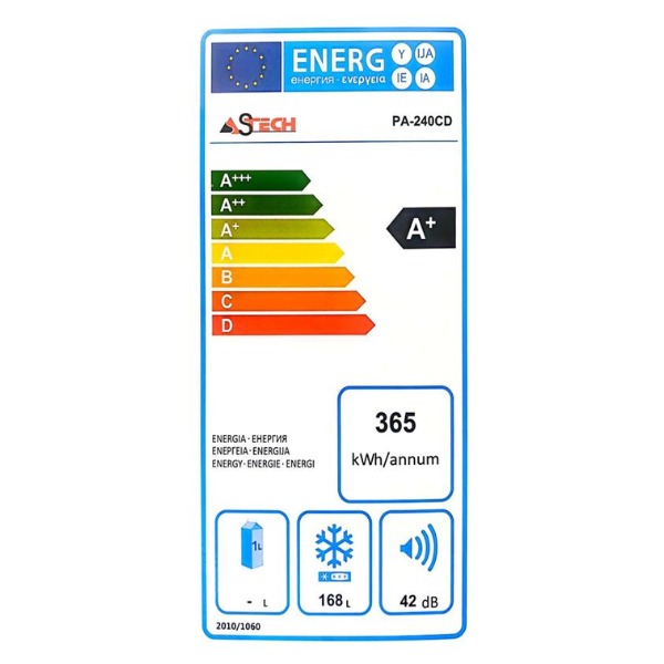 Congélateur Vertical ASTECH PA240S- 240L-8T(Plaque alu) Congélateur Vertical ASTECH PA240S- 240L-8T(Plaque alu)