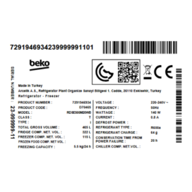 Réfrigérateur Beko RDSA35W - 250L – Image 5