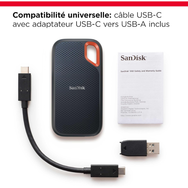 SanDisk Extreme Portable SSD 8To – USB 3.2 Gen 2 SanDisk Extreme Portable SSD 8To – USB 3.2 Gen 2