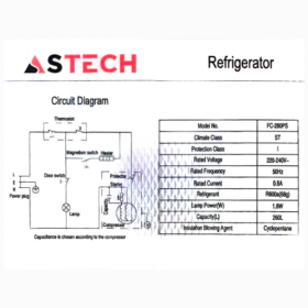 Réfrigérateur combiné Astech FC-280PS - 260 L – Image 4