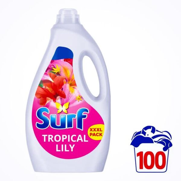 Lessive Liquide Surf Tropical Lily 2,7L – 100 Lavages, Parfum Floral Longue Durée Importée de Londres Lessive Liquide Surf Tropical Lily 2,7L – 100 Lavages, Parfum Floral Longue Durée Importée de Londres