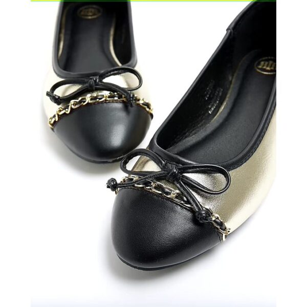 Chaussure Ballerines Femme Classe Dorée-Noir – EU 39 & 40, Élégance Bicolore Importée de Londres Chaussure Ballerines Femme Classe Dorée-Noir – EU 39 & 40, Élégance Bicolore Importée de Londres