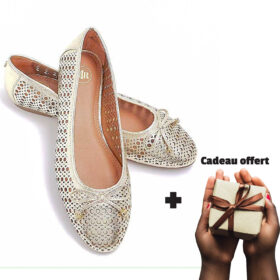 Ballerines Dorées à Nœud Découpé – EU 37 à 40, Élégance & Confort Importées de Londres