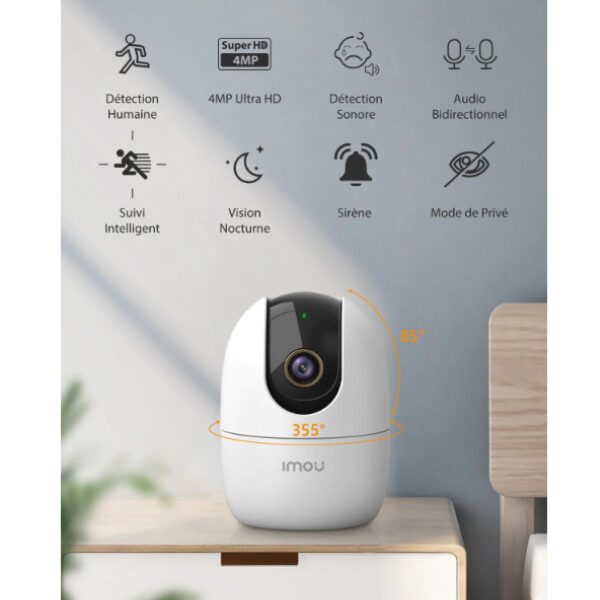 Caméra WiFi Imou Ranger 2 – 2MP Full HD, 360°, Suivi Intelligent, Vision Nocturne