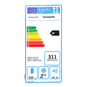 Réfrigérateur Combiné Congélation Bas ENDURO-RCN450GDBR-300L 3T Nofrost A+ – Image 4