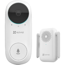EZVIZ DB2C – Sonnette Vidéo Sans Fil 2K avec Carillon, Wi-Fi, Batterie Rechargeable & Vision Nocturne