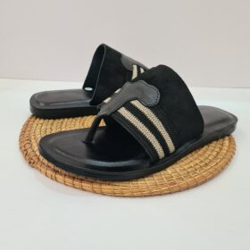 Sandales Homme Noir & Beige en Cuir Daim – Tailles 42 & 43