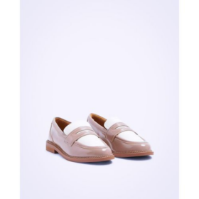 Mocassins Femme Bicolores Beige & Blanc | Style Preppy-Chic - Taille EU 39