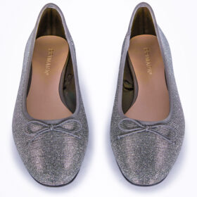 Chaussures Ballerines Scintillantes Argentées – Tailles EU 36 à 38 – Élégance Brillante Venue de Londres