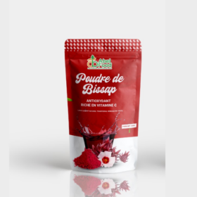 Poudre de Bissap Rouge 500g – Fleurs d’Hibiscus Séchées, Saveur Acidulée & Bienfaits Naturels