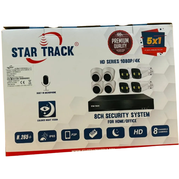Kit de Vidéosurveillance -Star Track 8CH-STKX10844W-21 ( Avec Fil) Kit de Vidéosurveillance -Star Track 8CH-STKX10844W-21 ( Avec Fil)