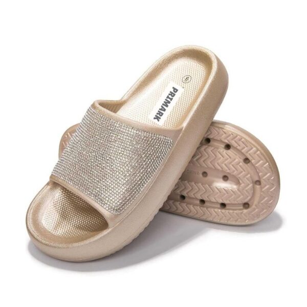 Sandales Plateformes Femme Beige | Strass Scintillants & Confort Nuageux - EU 38 Sandales Plateformes Femme Beige | Strass Scintillants & Confort Nuageux - EU 38