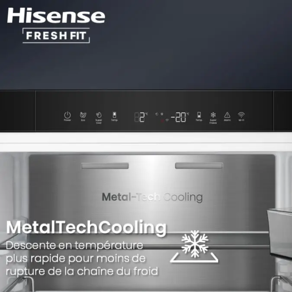 Réfrigérateur 1 Porte Hisense RL5K370GSFC – 372L, FreshFit, No Frost, Inverter & Connecté WiFi Réfrigérateur 1 Porte Hisense RL5K370GSFC – 372L, FreshFit, No Frost, Inverter & Connecté WiFi
