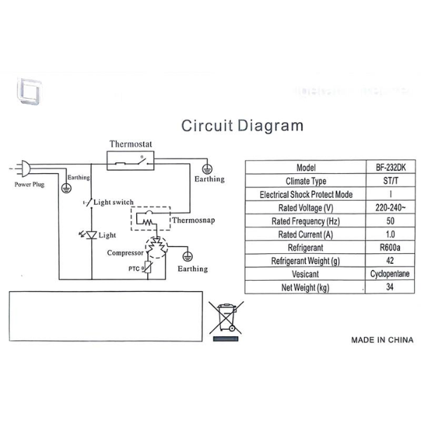 Réfrigérateur combiné DESKA BF232DK - 186L - 3 Tiroirs - A+ Réfrigérateur combiné DESKA BF232DK - 186L - 3 Tiroirs - A+