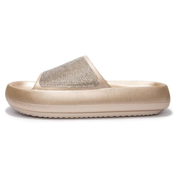 Sandales Plateformes Femme Beige | Strass Scintillants & Confort Nuageux - EU 38 Sandales Plateformes Femme Beige | Strass Scintillants & Confort Nuageux - EU 38