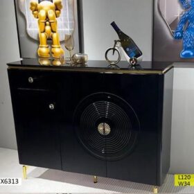 Table d'Appoint Lounge Moderne - 60 cm - Noir et Blanc