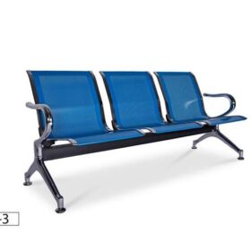 Banquette Métallique 3 Places AP01-3 - Style Industriel - Bleue
