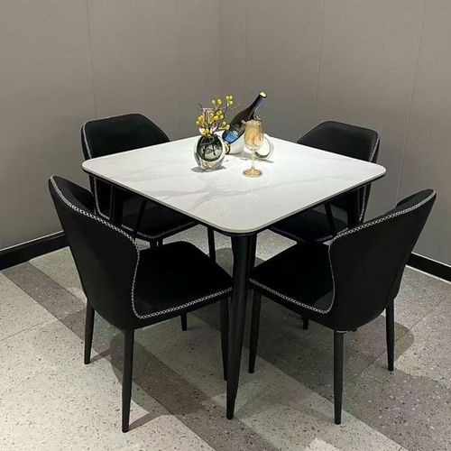 Ensemble Table à Manger Ronde et Chaises P130-2 - 4 Places - Noir Ensemble Table à Manger Ronde et Chaises P130-2 - 4 Places - Noir