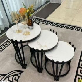 Table basse P260B – Noir Beige – Design compact – 3 tailles – Élégance moderne pour salon