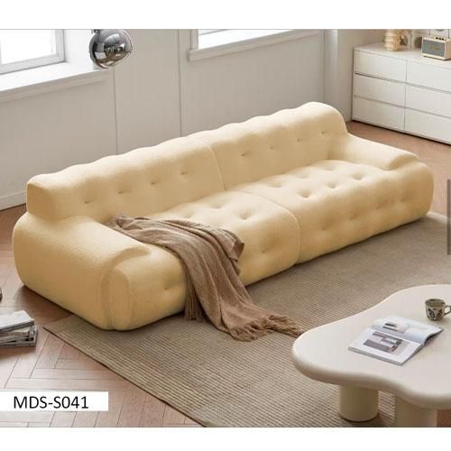 Canapé 3 Places MDS-S041 - Ergonomique et en Tissu Velours - Beige Canapé 3 Places MDS-S041 - Ergonomique et en Tissu Velours - Beige