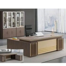 Bureau de Direction Moderne 160 cm KT893-16 – Finition Marron Élégante – Espace de Travail Fonctionnel et Raffiné