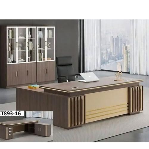 Bureau de Direction Moderne 160 cm KT893-16 – Finition Marron Élégante – Espace de Travail Fonctionnel et Raffiné