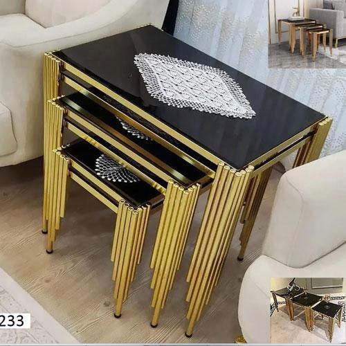 Lot de 3 Tables Basses Gigognes 233 - Noir - Style Contemporain Lot de 3 Tables Basses Gigognes 233 - Noir - Style Contemporain