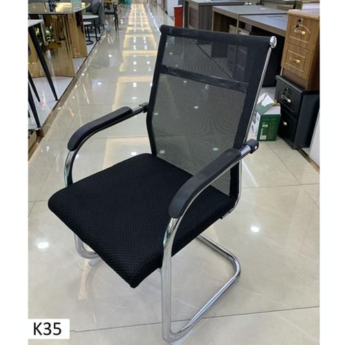 Chaise de Bureau Ergonomique K35 - Tissu Noir - Piètement en Métal