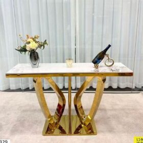 Table console élégante G329 - Meuble d’appoint robuste 140x40 cm - Finition Gold