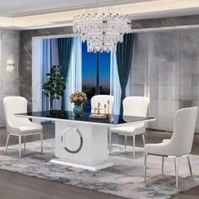 Miroir Mural Carré M22806 - Cadre Décoratif en Cristal Doré - 80x80 cm