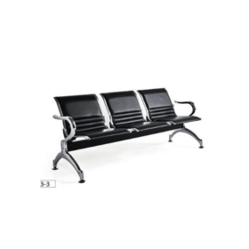 Banquette d'Attente Métallique 3 Places AP03-3 – Robuste, Élégante et Fonctionnelle – Finition Noire