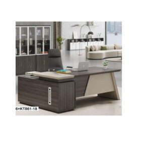 Bureau Moderne 180 cm KT861-18 – Élégance Fonctionnelle en Beige et Marron pour Bureau Professionnel ou à Domicile