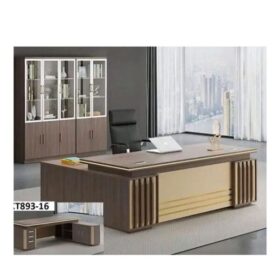 Bureau de Direction Moderne 160 cm KT893-16 – Finition Marron Élégante – Espace de Travail Fonctionnel et Raffiné