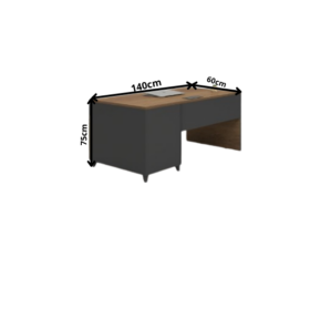 Bureau de Direction Moderne Bicolore avec Rangement Intégré OZ-1913-14 – Image 2