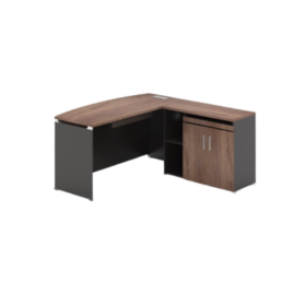 Bureau de Direction en L Design Courbé avec Rangement OZ-13EX03A-16