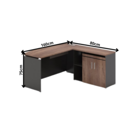 Bureau de Direction en L Design Courbé avec Rangement OZ-13EX03A-16 – Image 2