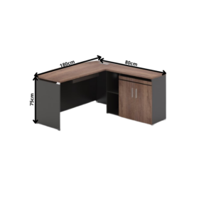 Bureau de Direction en L Design Courbé avec Rangement OZ-13EX03A-18 – Image 2